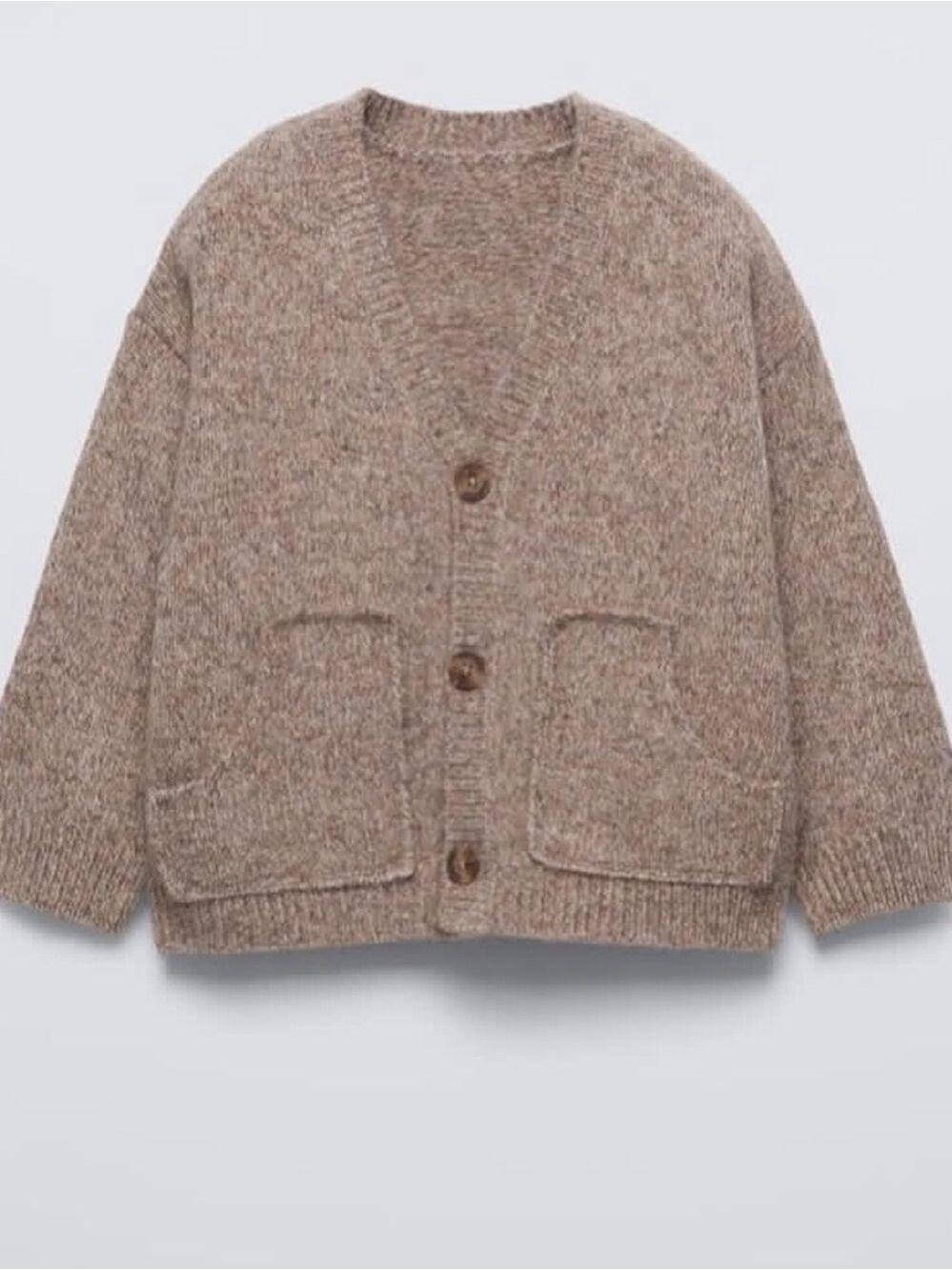 Zara Kids Boys Cardigan Taupe Brown Knit Button Front 1.5 Years